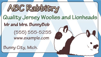 blue stripes rabbitry biz card design