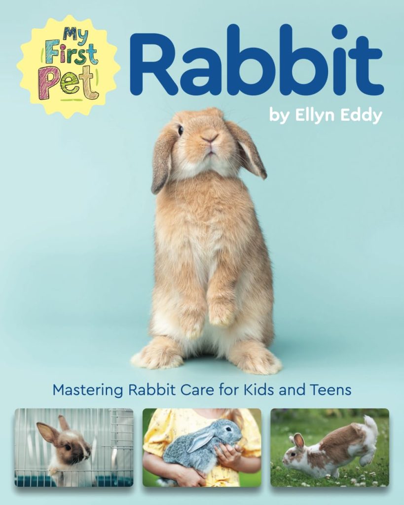 Book cover with a small floppy-eared bunny standing upright.
